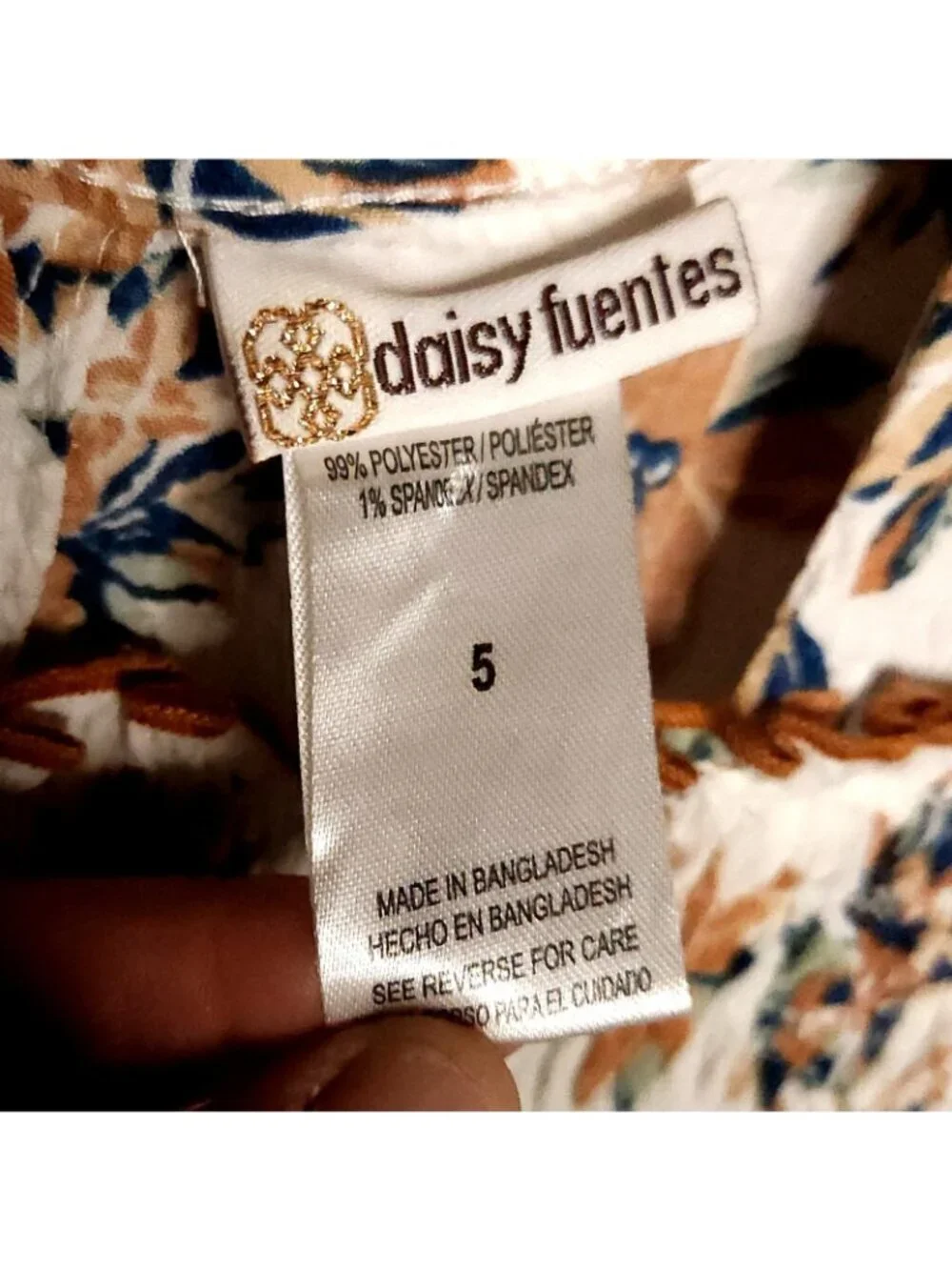 Daisy Fuentes Girl's Gauzy Cream Floral Tunic 5